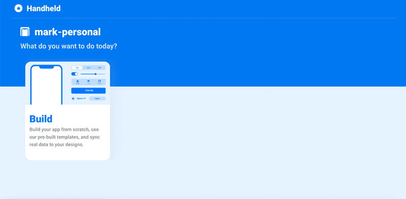 Handheld - Main app builder interface