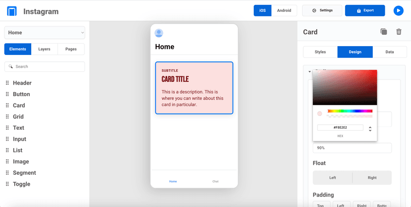 Handheld - Advanced styling controls for spacing and alignment